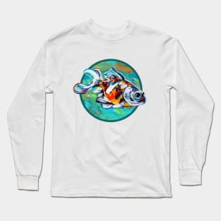 Juno the Goldfish Pattern by Robert Phelps Long Sleeve T-Shirt